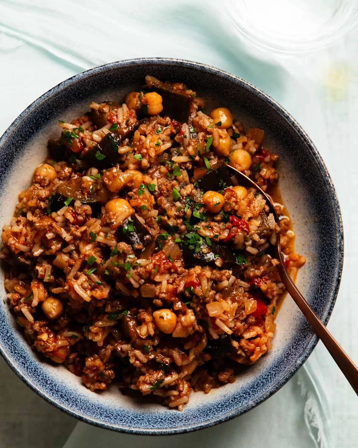 Moussaka beef rice pilaf - one pot ground beef and rice recipe