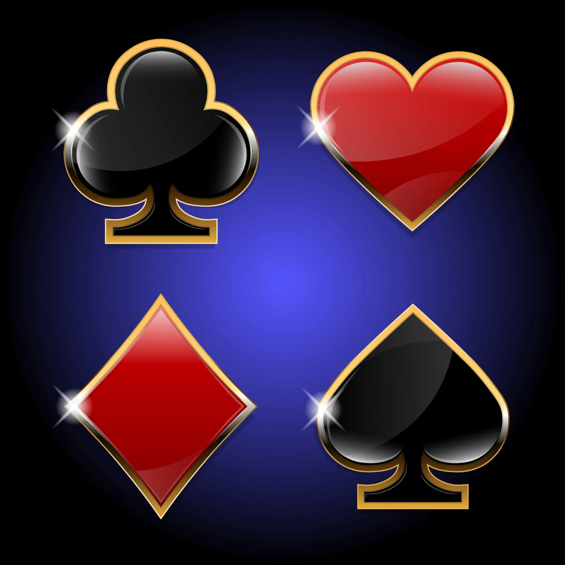Hearts Diamonds Clubs Spades.Casino suits with golden elements. 7069438 Vector Art at Vecteezy