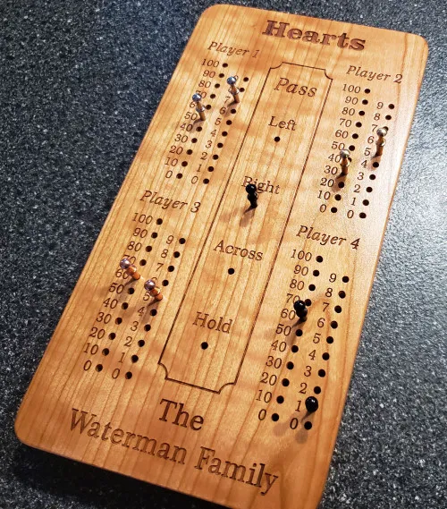 Hearts Card Game Scoreboard - Unique Wood Products